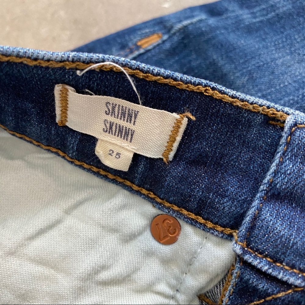 Madewell blue skinny skinny destroyed jeans 25 - Picture 5 of 7